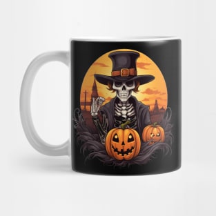 spooky halloween skeleton cowboy Mug